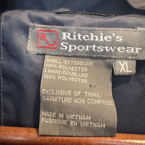 NWT Ritchie's Sportswear Cape Cod Jacket Men XL Navy Water Resistant Windbreaker - Picture 5 of 13